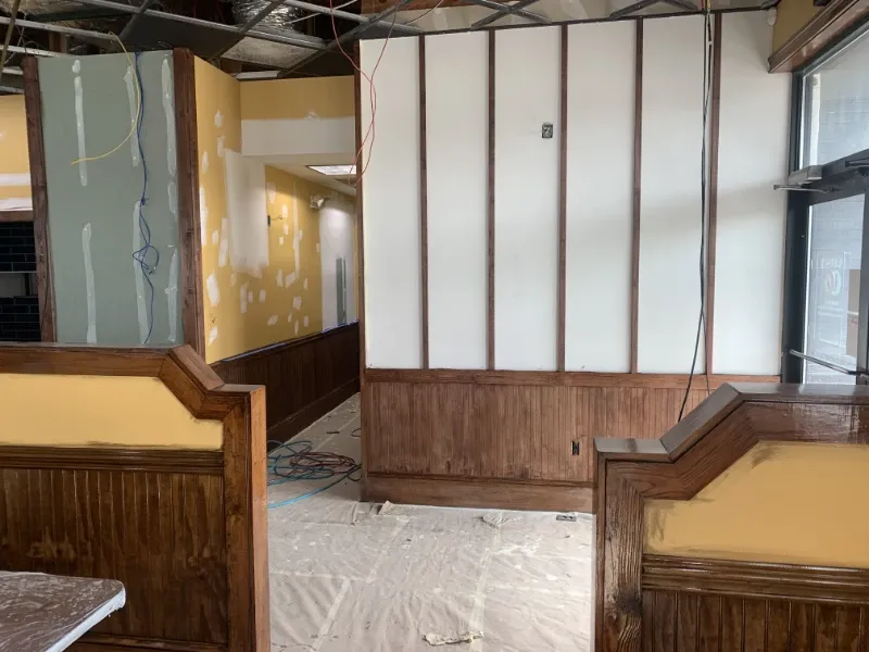 Interior renovations taking shape.