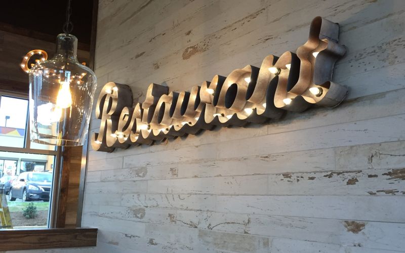 Zaxby's interior wall sign in Grenada, MS.